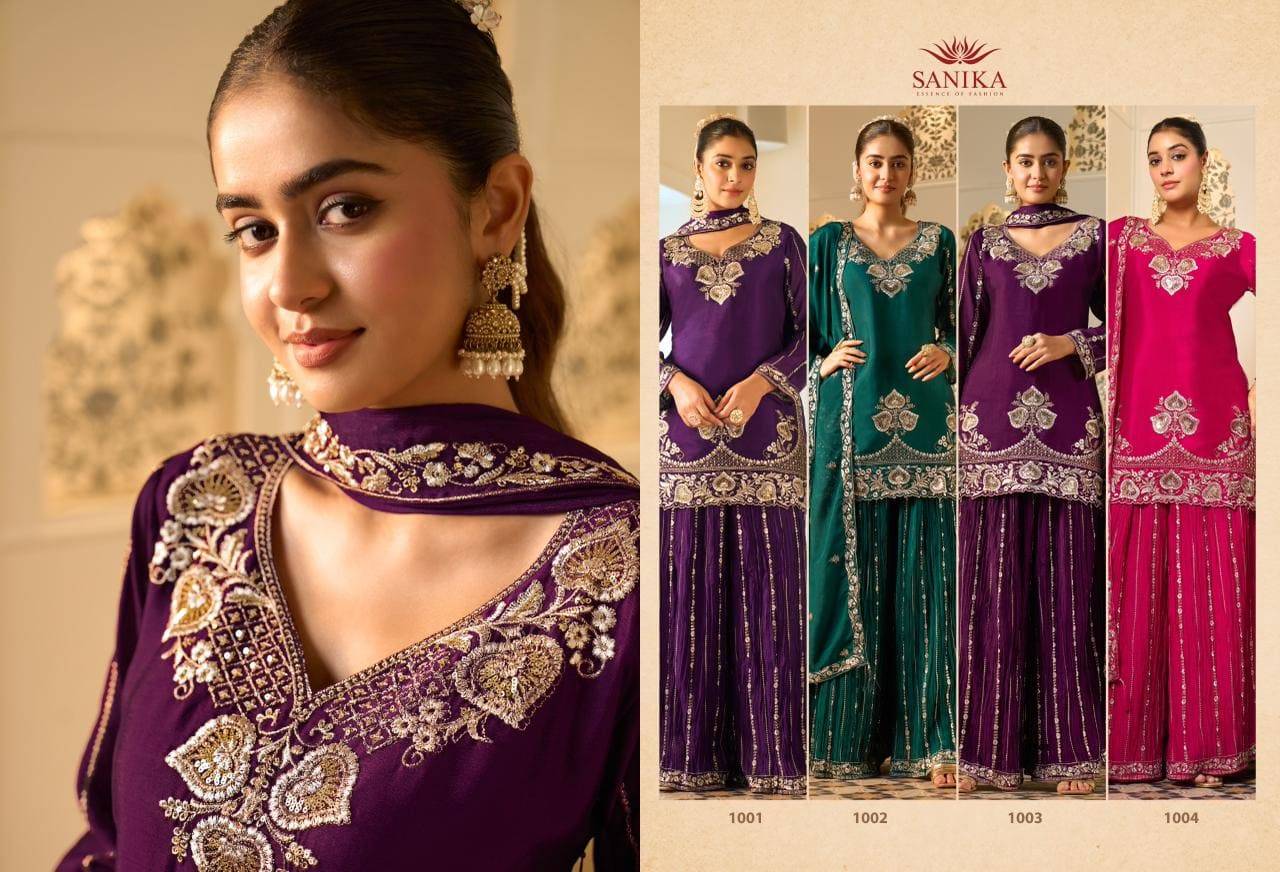 Amaira by sanika fashion 1001 to 1004 Series Designer Stylish Fancy Colorful Beautiful Party Wear & Ethnic Wear Collection PREMIUM  GROGET SILK dresses With Dupatta At Wholesale Price